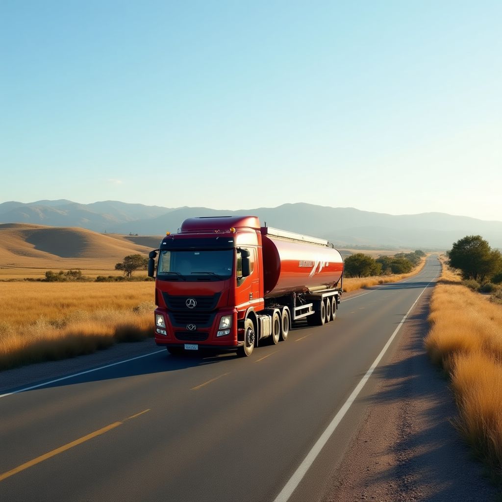 Camión cisterna de YPF en una ruta rural