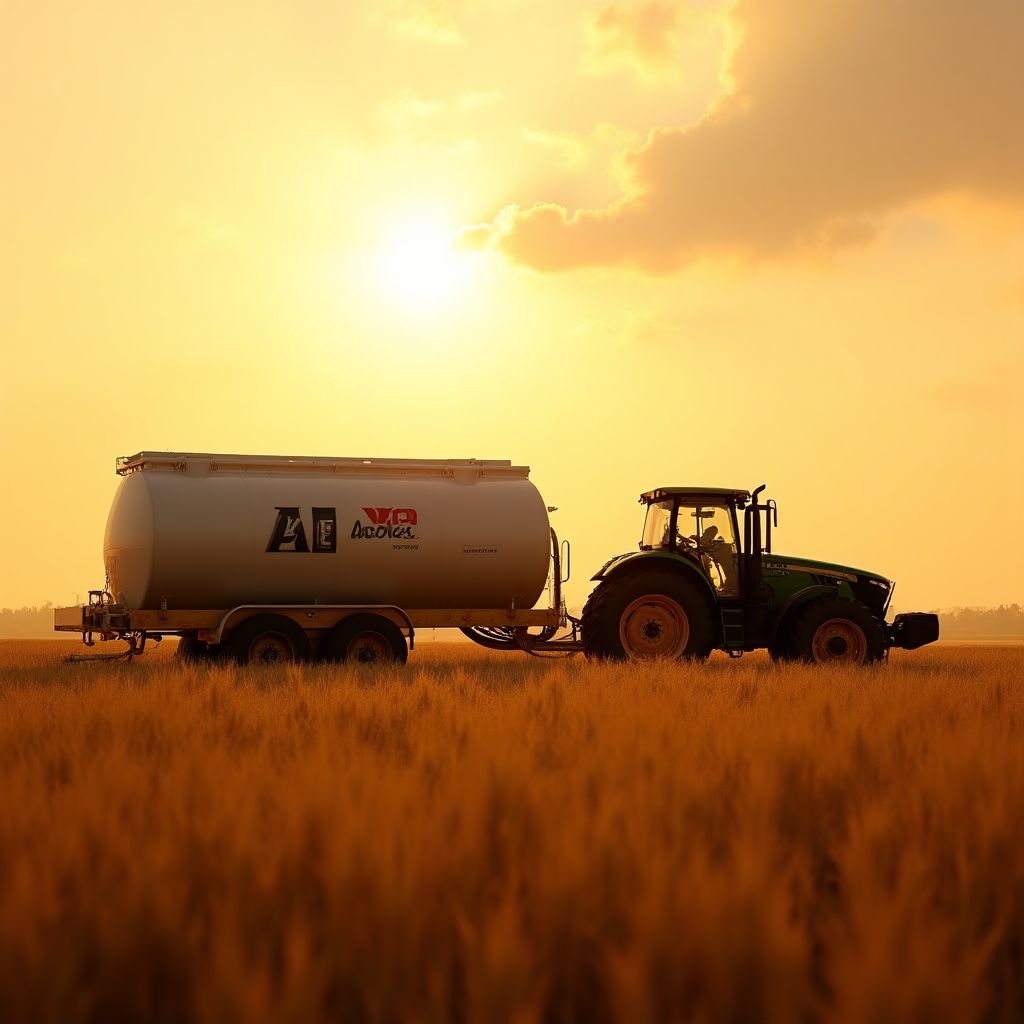 Maquinaria agrícola repostando en YPF Agro